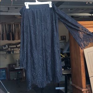 Off the Shoulder black lace dress